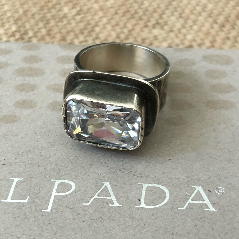 Silpada Matte Sterling Cz Statement Ring Size 6.75 - image 3